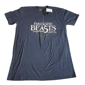 Fantastic Beasts and Where to Find Them Mens Navy Graphic T-Shirt Size M NWT